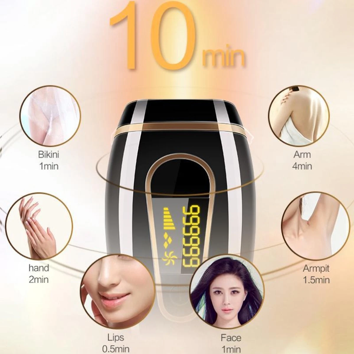 Dyla IPL Ontharingsapparaat Hair Removal - Pijnloze Haar Verwijderaar - Lichtontharing - 999.999 Flitsen - Zwart 7 Dyla IPL Ontharingsapparaat Hair Removal - Pijnloze Haar Verwijderaar - Lichtontharing - 999.999 Flitsen - Zwart - Afbeelding 7