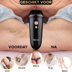 Toivo Ipl 763 Pro Lichtontharingsapparaat - Zwart - 900.000 Flitsen - Incl. Beschermingsbril 13 Toivo Ipl 763 Pro Lichtontharingsapparaat - Zwart - 900.000 Flitsen - Incl. Beschermingsbril -Verzorgingsproductenwinkel 1200x1200 1096