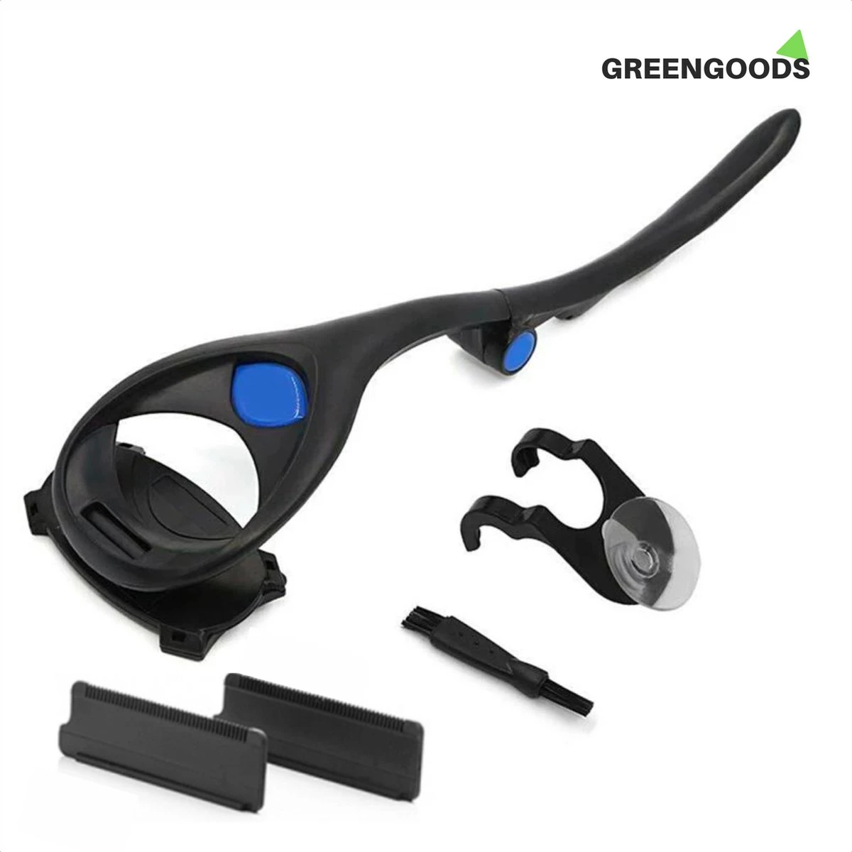 GREENGOODS® - Opklapbaar Scheerapparaat Voor Rug En Lichaam - Rug Scheren - Back Shaver - Rug Scheermes - Dubbele Scheerbladen - Rughaar Verwijderaar 1 GREENGOODS® - Opklapbaar Scheerapparaat Voor Rug En Lichaam - Rug Scheren - Back Shaver - Rug Scheermes - Dubbele Scheerbladen - Rughaar Verwijderaar