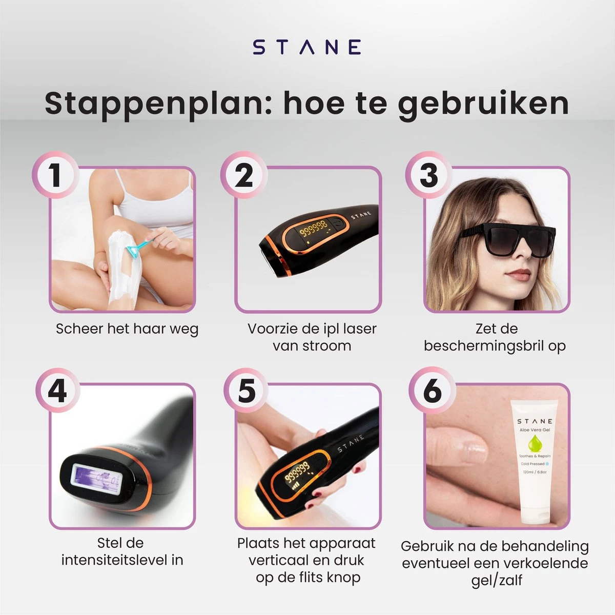 IPL Ontharingsapparaat - IPL Ontharing - 2 Jaar Garantie - Veilig Gecertificeerd - Stane® 4 IPL Ontharingsapparaat - IPL Ontharing - 2 Jaar Garantie - Veilig Gecertificeerd - Stane® - Afbeelding 4
