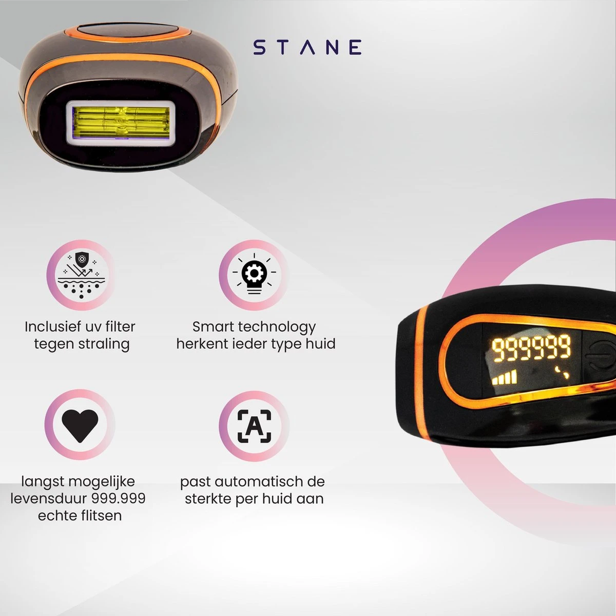 IPL Ontharingsapparaat - IPL Ontharing - 2 Jaar Garantie - Veilig Gecertificeerd - Stane® 8 IPL Ontharingsapparaat - IPL Ontharing - 2 Jaar Garantie - Veilig Gecertificeerd - Stane® - Afbeelding 8