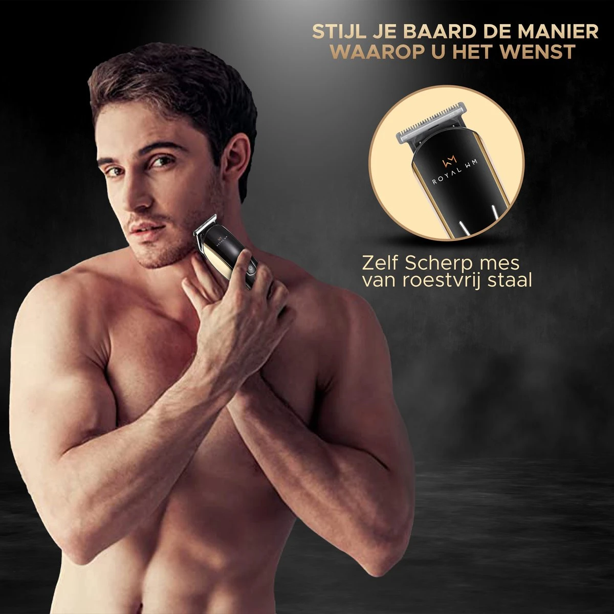Royal WM - Series 9000 PRO - Baardtrimmer - Zwart - Scheerapparaat - Draadloos 7 Royal WM - Series 9000 PRO - Baardtrimmer - Zwart - Scheerapparaat - Draadloos - Afbeelding 7