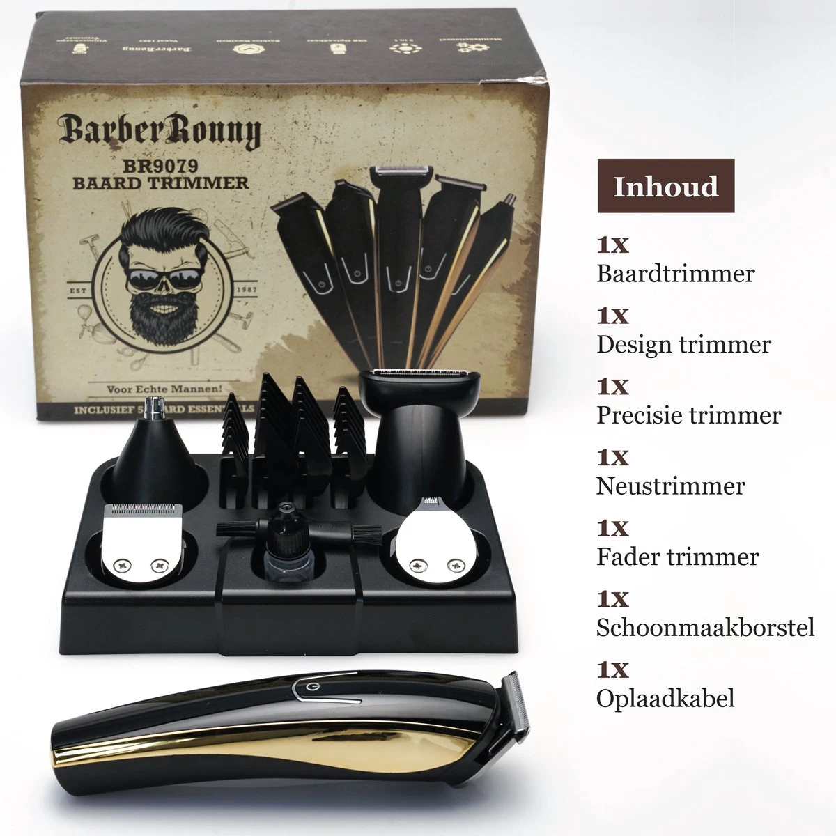 BarberRonny 5 In 1 Baardtrimmer Voor Mannen - Trimmer - Bodygroomer - Multigroomer 6 BarberRonny 5 In 1 Baardtrimmer Voor Mannen - Trimmer - Bodygroomer - Multigroomer - Afbeelding 6