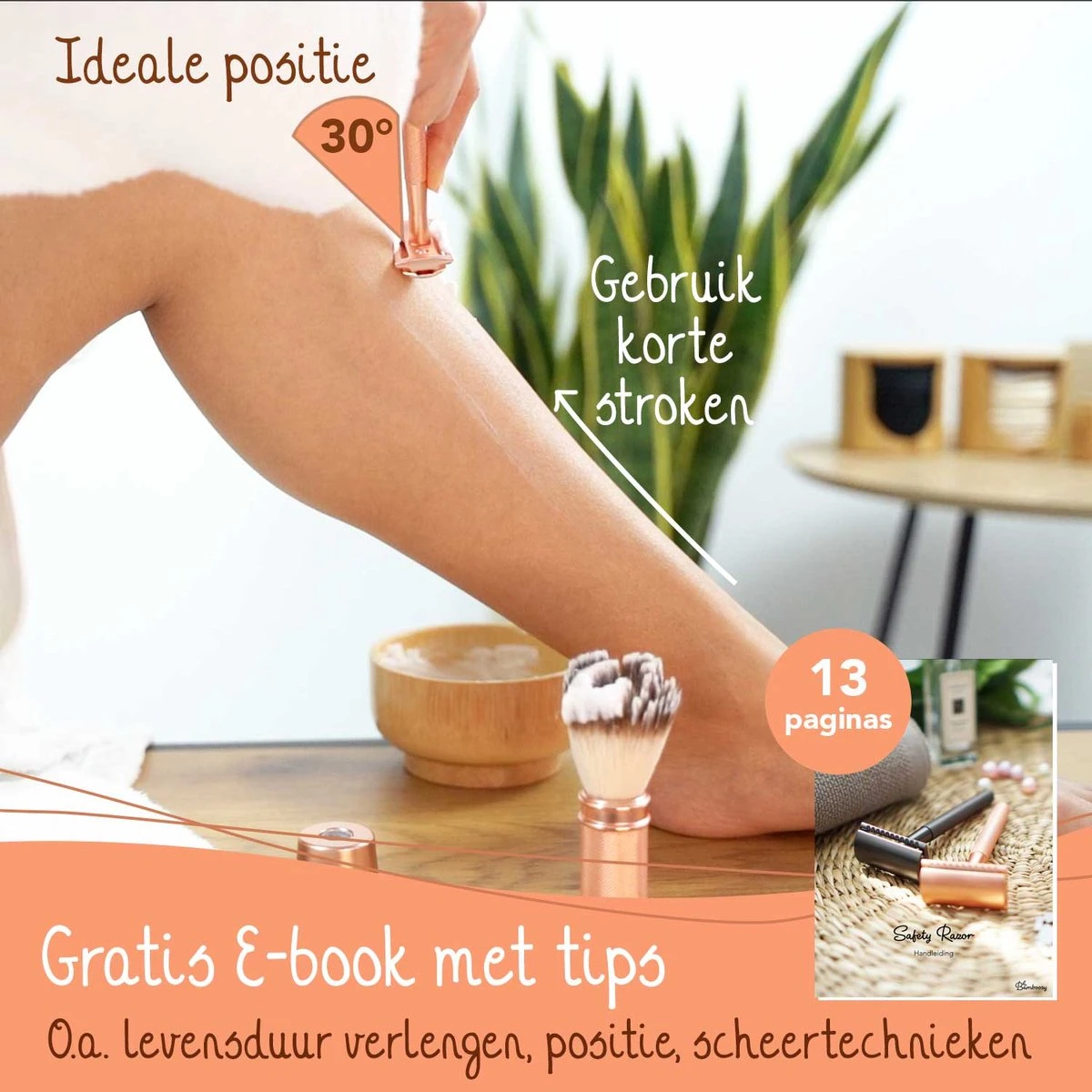 Bamboozy Safety Razor RVS + 20 Scheermesjes Rose Gold Goud Voor Vrouwen Dames Zero Waste Duurzaam Scheermesje Veiligheidsscheermes 8 Bamboozy Safety Razor RVS + 20 Scheermesjes Rose Gold Goud Voor Vrouwen Dames Zero Waste Duurzaam Scheermesje Veiligheidsscheermes - Afbeelding 8