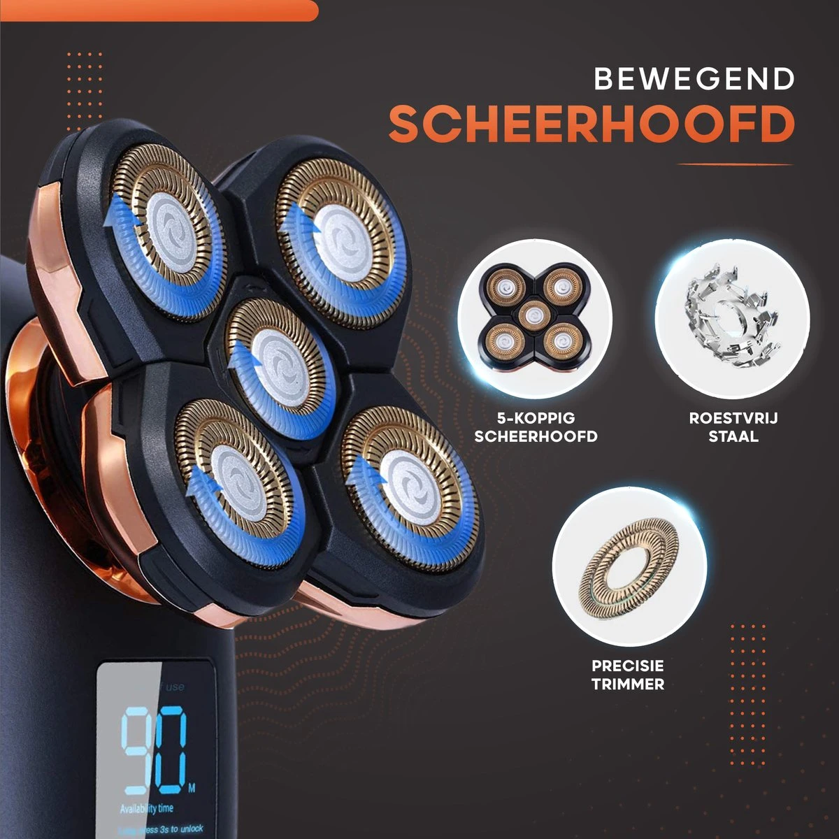 AyeWay 5 In 1 Scheerapparaat - Draadloos - Baardtrimmer - Scheren, Trimmer & Reiniger - Scheerapparaat Mannen - Trimmer Baard 4 AyeWay 5 In 1 Scheerapparaat - Draadloos - Baardtrimmer - Scheren, Trimmer & Reiniger - Scheerapparaat Mannen - Trimmer Baard - Afbeelding 4