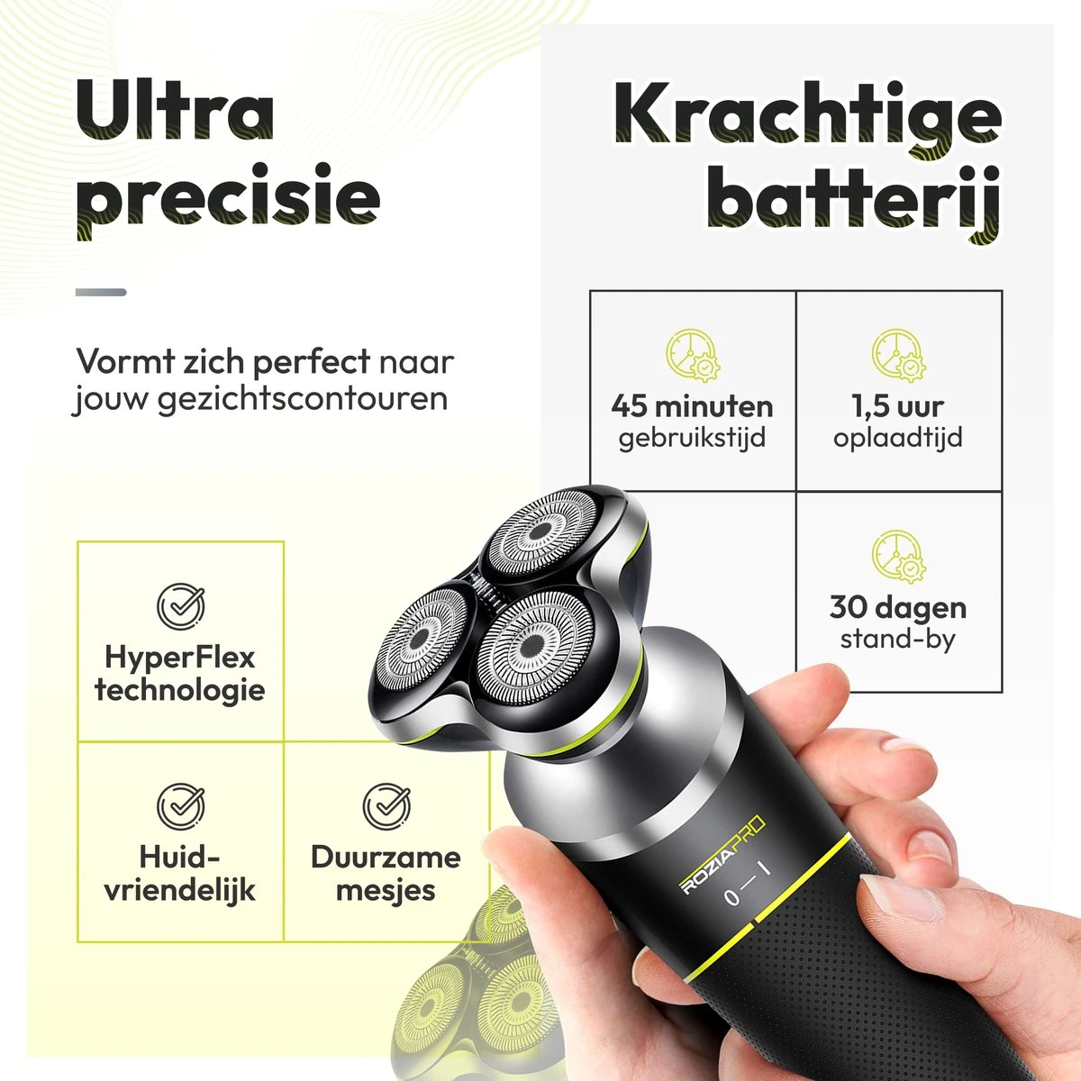 RohzziPro HT9533 Volledige Set Scheerapparaat - 30 Dagen Uitproberen - Tondeuse Mannen - Shaver - Neus, Haar En Baardtrimmer 3 RohzziPro HT9533 Volledige Set Scheerapparaat - 30 Dagen Uitproberen - Tondeuse Mannen - Shaver - Neus, Haar En Baardtrimmer - Afbeelding 3