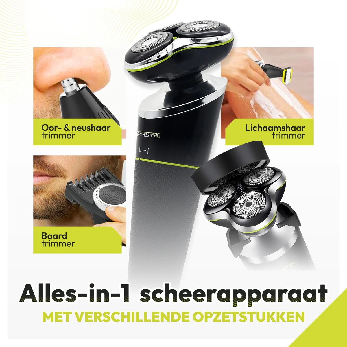 RohzziPro HT9533 Volledige Set Scheerapparaat - 30 Dagen Uitproberen - Tondeuse Mannen - Shaver - Neus, Haar En Baardtrimmer 7 RohzziPro HT9533 Volledige Set Scheerapparaat - 30 Dagen Uitproberen - Tondeuse Mannen - Shaver - Neus, Haar En Baardtrimmer - Afbeelding 7