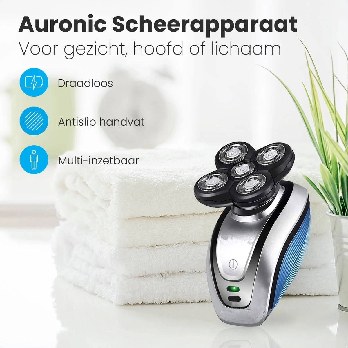 Auronic Scheerapparaat - Set - Mannen - Met Trimmer En Tondeuse - Zilver 2 Auronic Scheerapparaat - Set - Mannen - Met Trimmer En Tondeuse - Zilver - Afbeelding 2