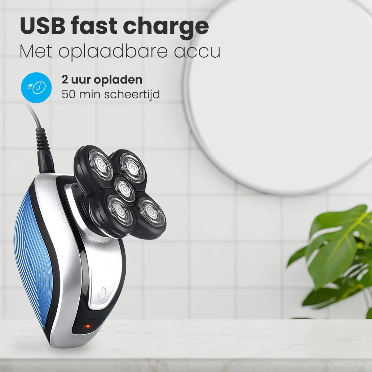 Auronic Scheerapparaat - Set - Mannen - Met Trimmer En Tondeuse - Zilver 6 Auronic Scheerapparaat - Set - Mannen - Met Trimmer En Tondeuse - Zilver - Afbeelding 6