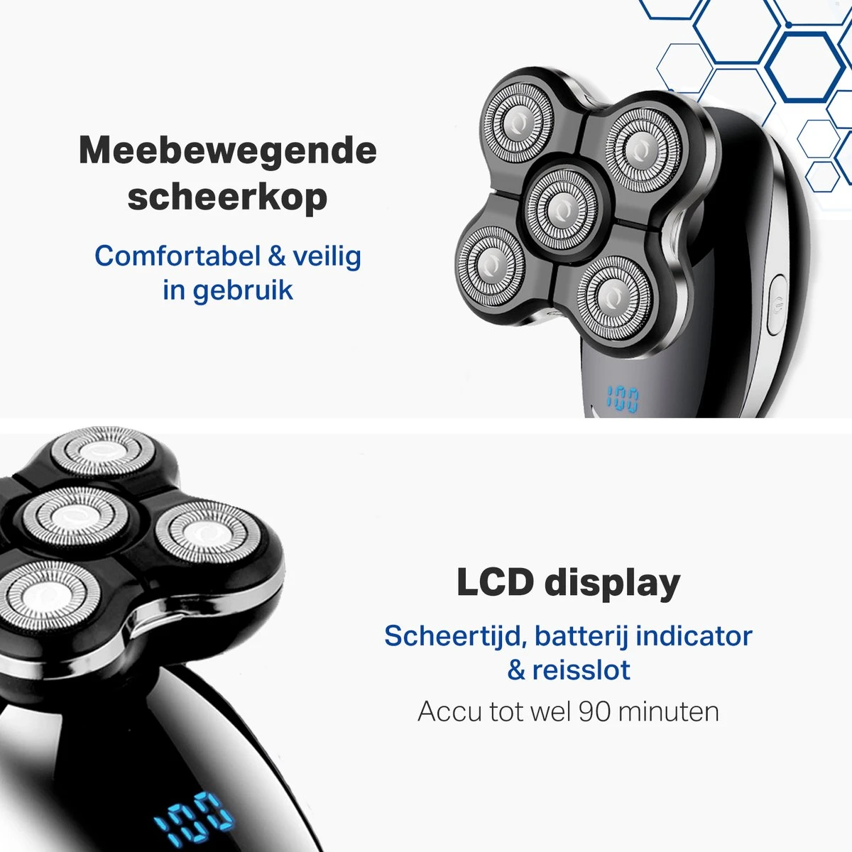 Vivid Green 5-in-1 Scheerapparaat Mannen - Trimmer - Nat En Droog Scheren - Incl. 5 Opzetstukken - Draadloos 7 Vivid Green 5-in-1 Scheerapparaat Mannen - Trimmer - Nat En Droog Scheren - Incl. 5 Opzetstukken - Draadloos - Afbeelding 7