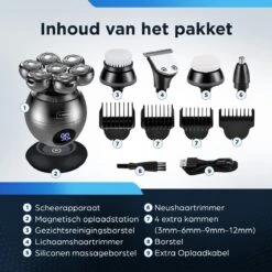 V-Goods Professioneel 5 In 1 Scheerapparaat - Mannen - 7D - 9 Opzetstukken - Tondeuse - Trimmer - Nat En Droog Scheren - Draadloos 12 V-Goods Professioneel 5 In 1 Scheerapparaat - Mannen - 7D - 9 Opzetstukken - Tondeuse - Trimmer - Nat En Droog Scheren - Draadloos -Verzorgingsproductenwinkel 1200x1200 1490