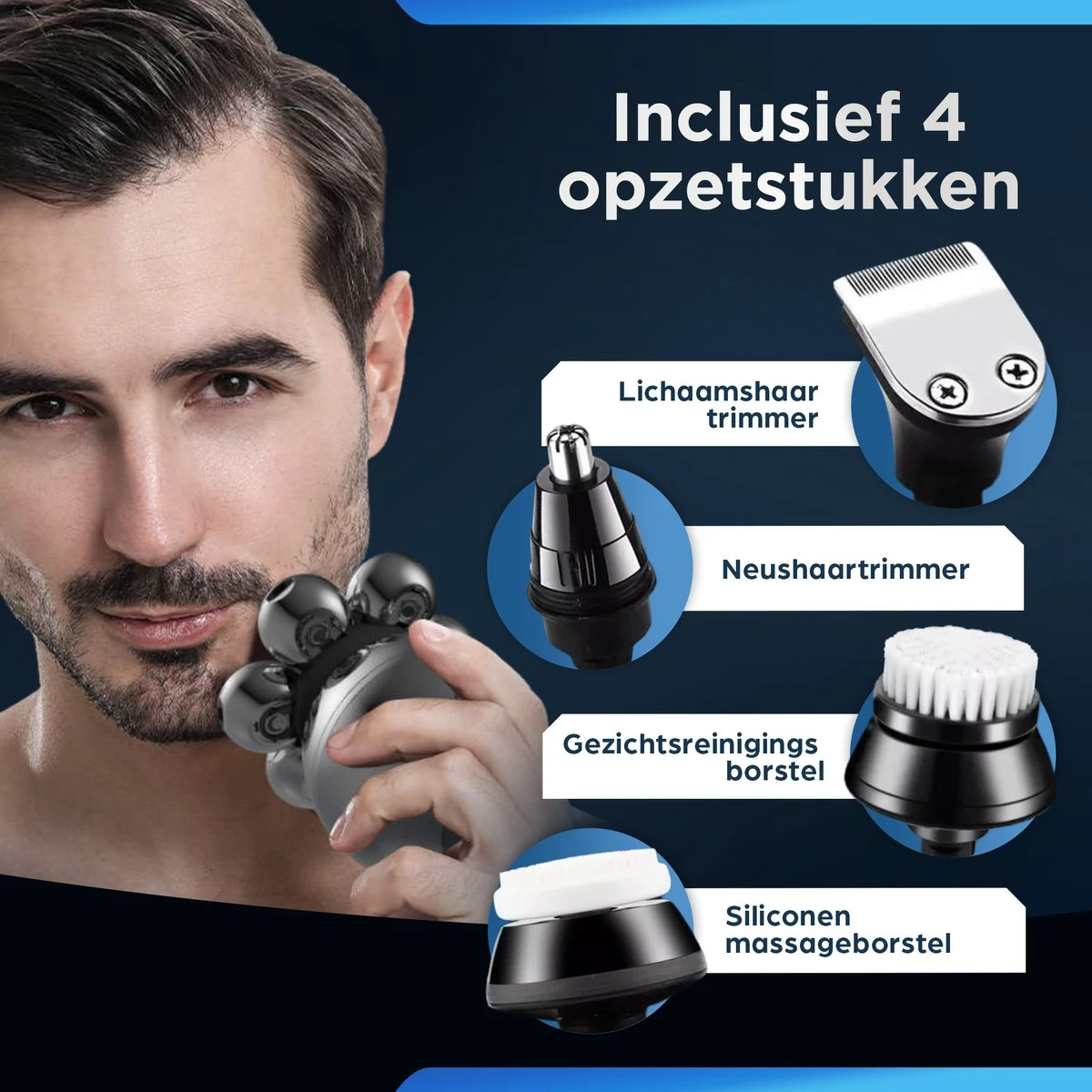 V-Goods Professioneel 5 In 1 Scheerapparaat - Mannen - 7D - 9 Opzetstukken - Tondeuse - Trimmer - Nat En Droog Scheren - Draadloos 7 V-Goods Professioneel 5 In 1 Scheerapparaat - Mannen - 7D - 9 Opzetstukken - Tondeuse - Trimmer - Nat En Droog Scheren - Draadloos - Afbeelding 7