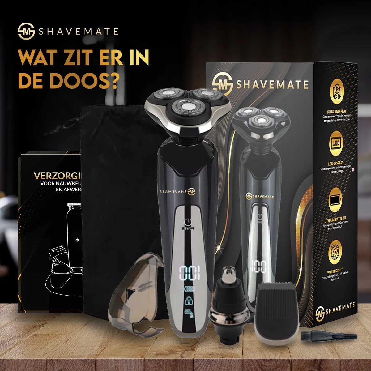 ShaveMate 3-in-1 Scheerapparaat - Baard Trimmer - Tondeuse Voor Mannen - Hair Clipper Set - Draadloos - Waterproof 8 ShaveMate 3-in-1 Scheerapparaat - Baard Trimmer - Tondeuse Voor Mannen - Hair Clipper Set - Draadloos - Waterproof - Afbeelding 8