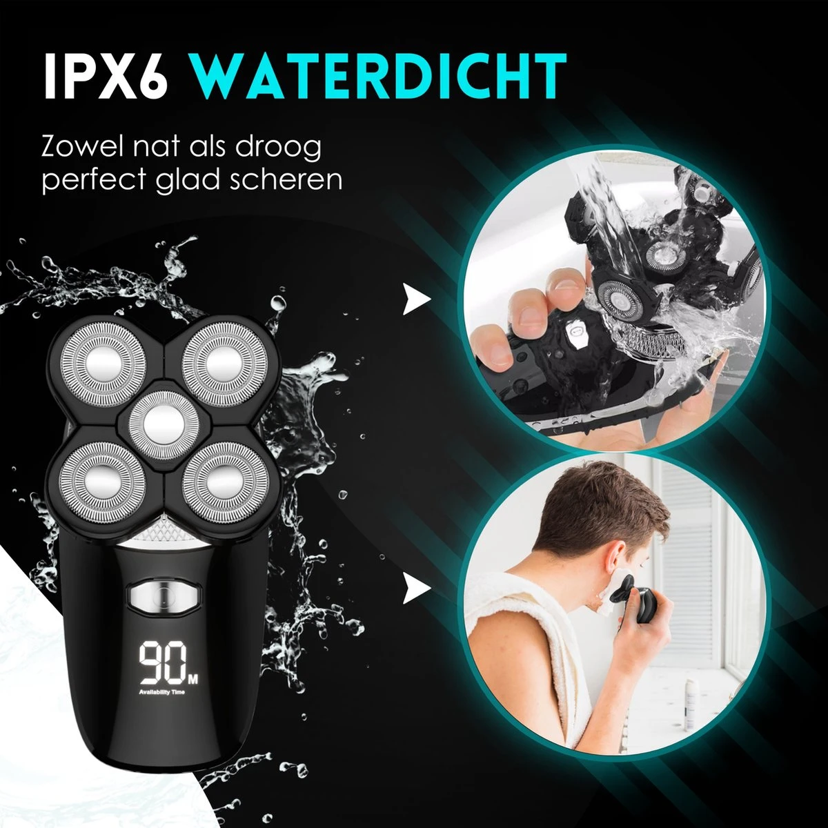 Beeperfect® 5-in-1 Scheerapparaat Mannen - Trimmer - Draadloos Nat En Droog Scheren - 5 Opzetstukken 7 Beeperfect® 5-in-1 Scheerapparaat Mannen - Trimmer - Draadloos Nat En Droog Scheren - 5 Opzetstukken - Afbeelding 7