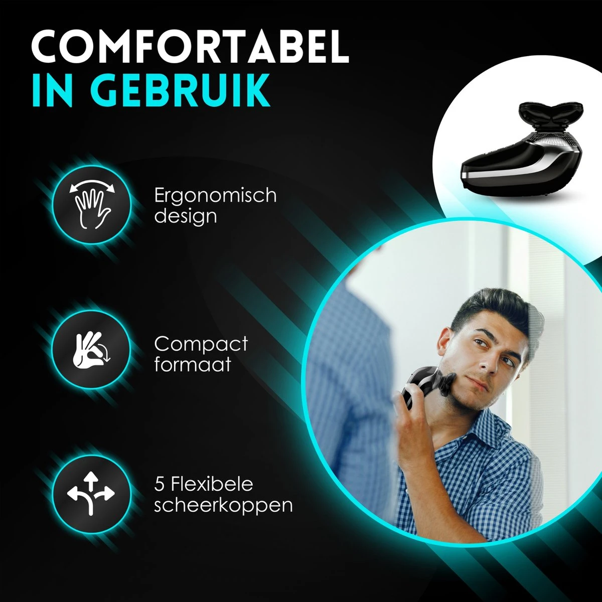 Beeperfect® 5-in-1 Scheerapparaat Mannen - Trimmer - Draadloos Nat En Droog Scheren - 5 Opzetstukken 9 Beeperfect® 5-in-1 Scheerapparaat Mannen - Trimmer - Draadloos Nat En Droog Scheren - 5 Opzetstukken - Afbeelding 9