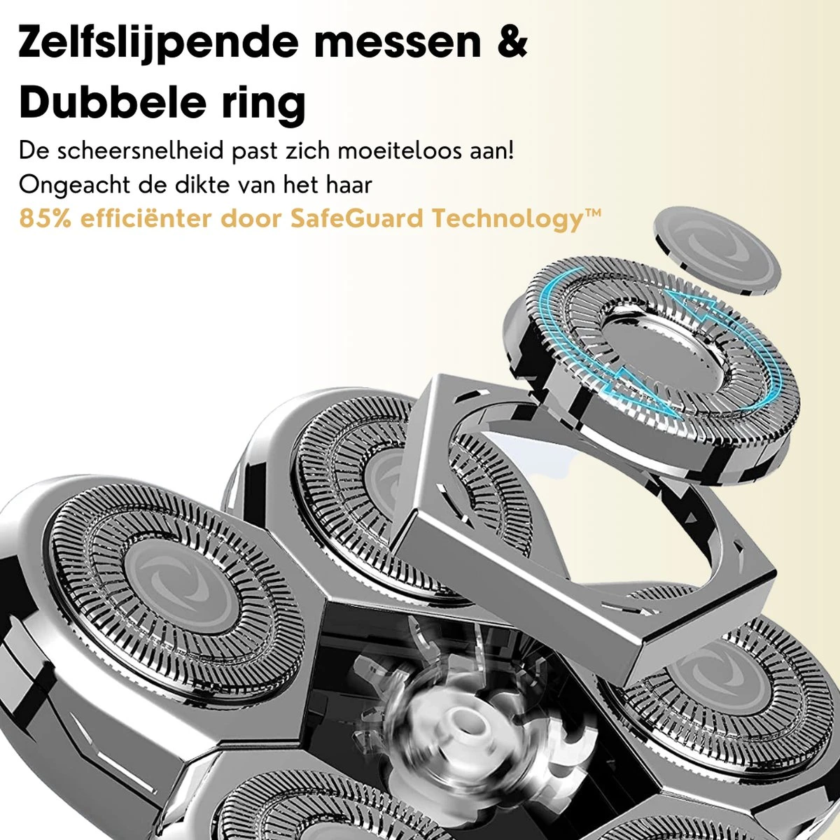 Gruttz - 9-in-1 Scheerapparaat Mannen - Hoofd Kaal Scheren - Gezicht En Hoofd Trimmer - Waterdicht - Nat En Droog Shaver 8 Gruttz - 9-in-1 Scheerapparaat Mannen - Hoofd Kaal Scheren - Gezicht En Hoofd Trimmer - Waterdicht - Nat En Droog Shaver - Afbeelding 8