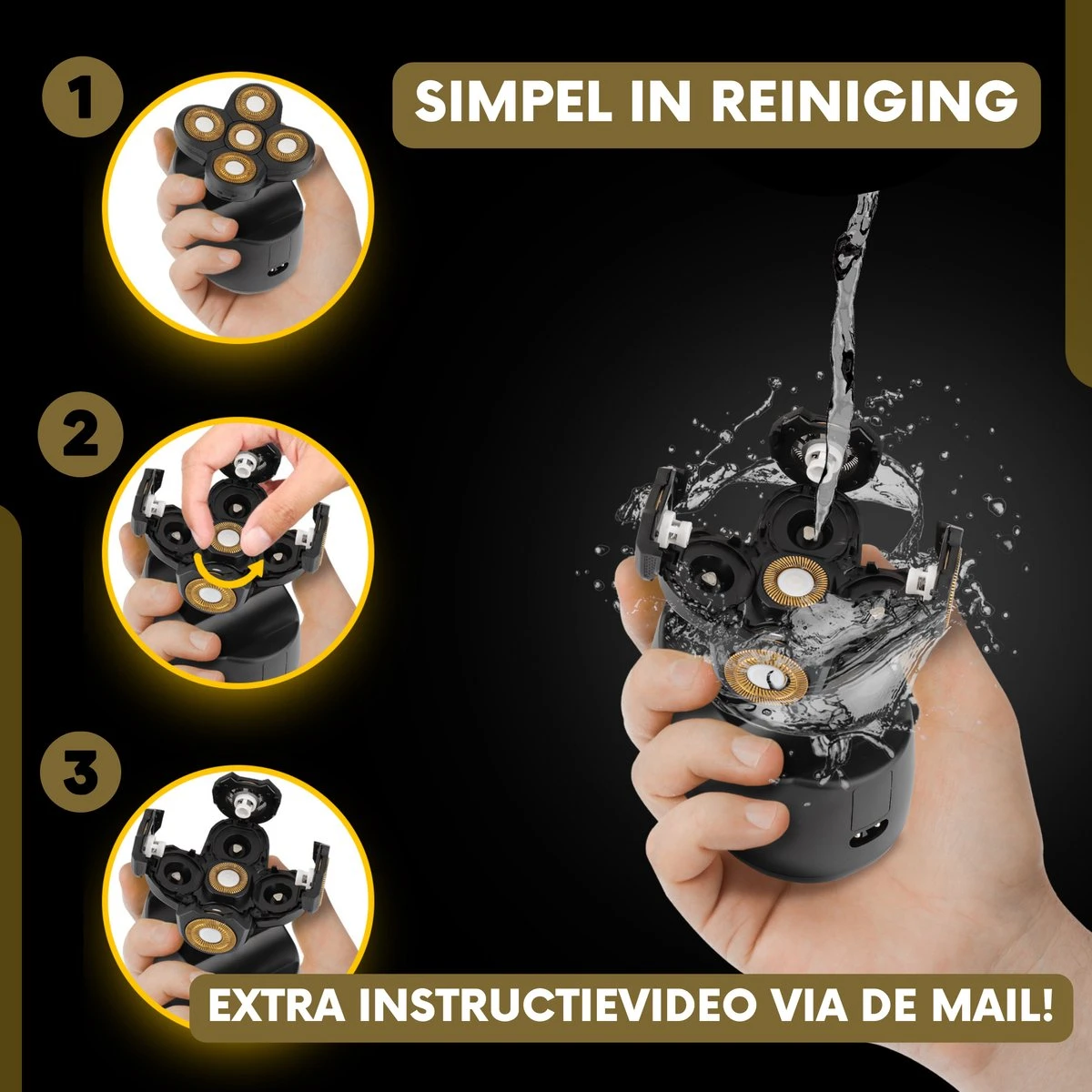 6-in-1 Scheerapparaat Mannen + Extra Scheerkop – Trimmer - Sansbeauté Skull Edition Classic - Electric Face & Head Shaver - Hoofd Kaal Scheren – Nat & Droog - Elektrisch 9 6-in-1 Scheerapparaat Mannen + Extra Scheerkop – Trimmer - Sansbeauté Skull Edition Classic - Electric Face & Head Shaver - Hoofd Kaal Scheren – Nat & Droog - Elektrisch - Afbeelding 9