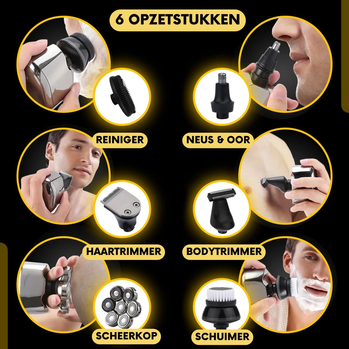 6-in-1 Scheerapparaat Mannen + Extra Scheerkop – Trimmer - Skull Edition PRO - Nat & Droog - Face En Head Shaver – Hoofd Kaal Scheren - Draadloos Opladen - Opzetstukken - Incl. E-Book 13 6-in-1 Scheerapparaat Mannen + Extra Scheerkop – Trimmer - Skull Edition PRO - Nat & Droog - Face En Head Shaver – Hoofd Kaal Scheren - Draadloos Opladen - Opzetstukken - Incl. E-Book - Afbeelding 13