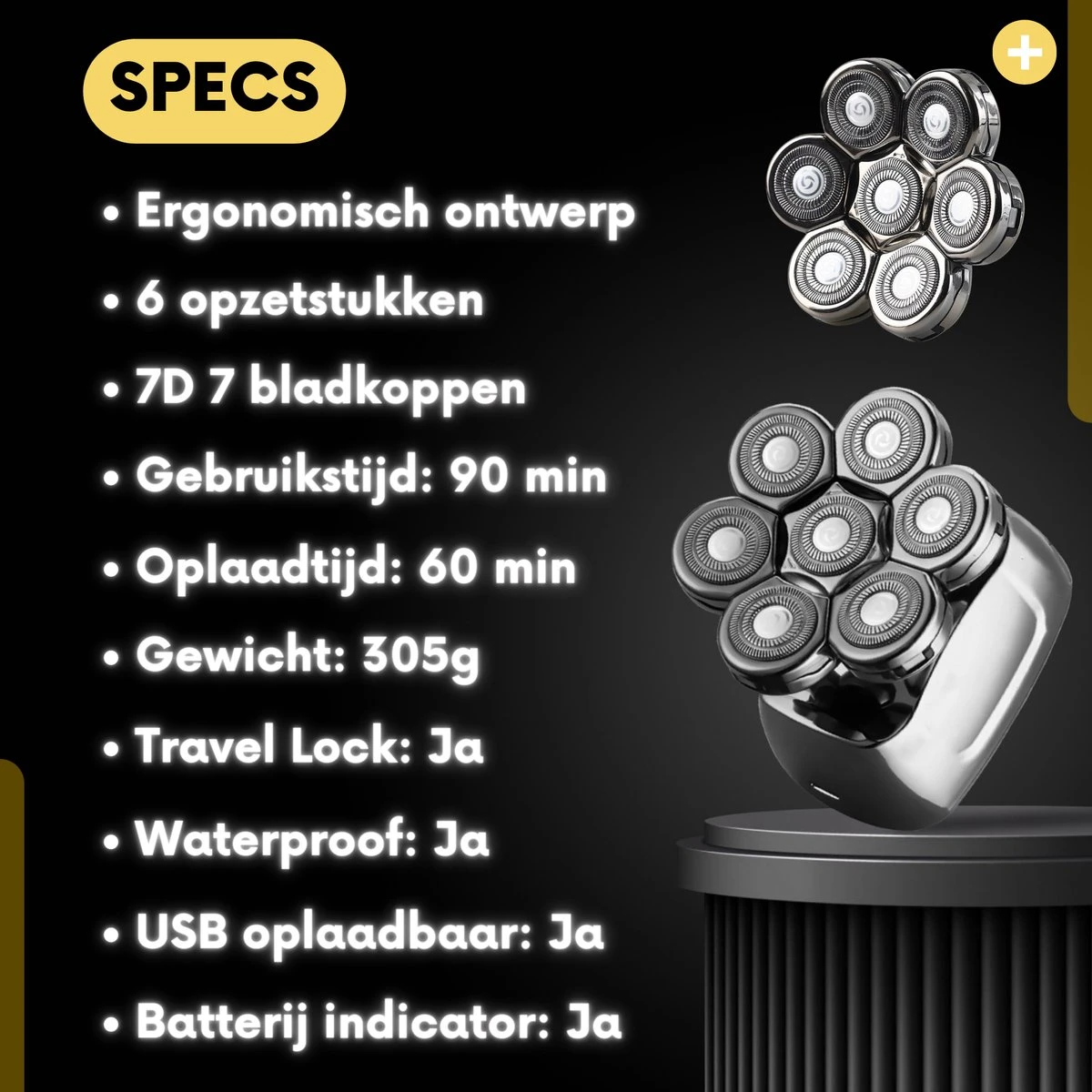 6-in-1 Scheerapparaat Mannen + Extra Scheerkop – Trimmer - Skull Edition PRO - Nat & Droog - Face En Head Shaver – Hoofd Kaal Scheren - Draadloos Opladen - Opzetstukken - Incl. E-Book 18 6-in-1 Scheerapparaat Mannen + Extra Scheerkop – Trimmer - Skull Edition PRO - Nat & Droog - Face En Head Shaver – Hoofd Kaal Scheren - Draadloos Opladen - Opzetstukken - Incl. E-Book - Afbeelding 18