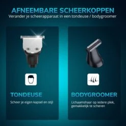 DynaBright Professioneel Scheerapparaat - 6 In 1 - 8 Roterende Bits - Mannen - Neustrimmer - Baard - 6 Opzetstukken - Tondeuse - Trimmer - Nat En Droog Scheren - Draadloos - Shaver - Zwart -Verzorgingsproductenwinkel 1200x1200 1682