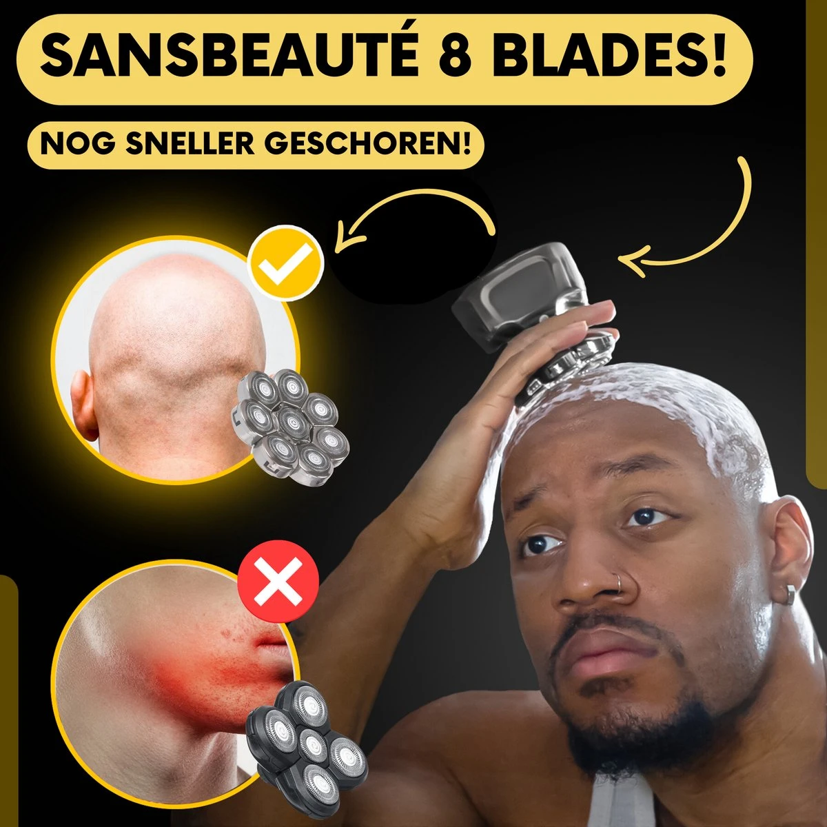 6-in-1 Scheerapparaat Mannen – Trimmer - Skull Edition PRO | 8 Blade - Nat & Droog - Face En Head Shaver – Hoofd Kaal Scheren - USB - Opzetstukken - Incl. E-Book 7 6-in-1 Scheerapparaat Mannen – Trimmer - Skull Edition PRO | 8 Blade - Nat & Droog - Face En Head Shaver – Hoofd Kaal Scheren - USB - Opzetstukken - Incl. E-Book - Afbeelding 7