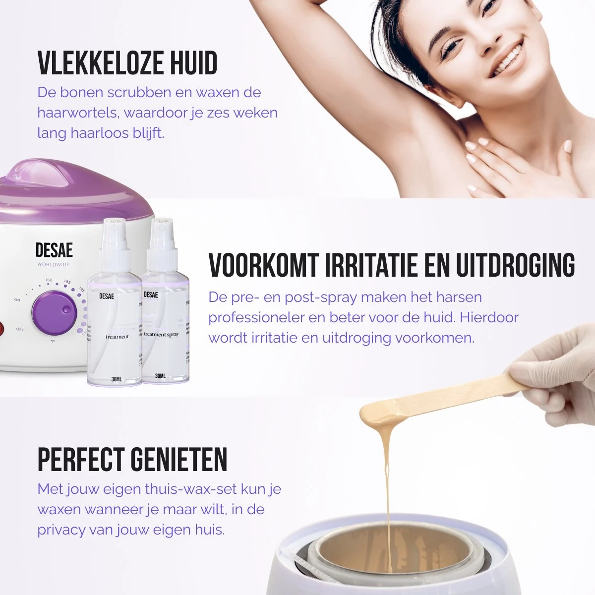 Premium Wax Set Inclusief 400gr Wax Bonen - Pre- & After-Wax Spray - 20 Aanbreng Spatels 4 Premium Wax Set Inclusief 400gr Wax Bonen - Pre- & After-Wax Spray - 20 Aanbreng Spatels - Afbeelding 4