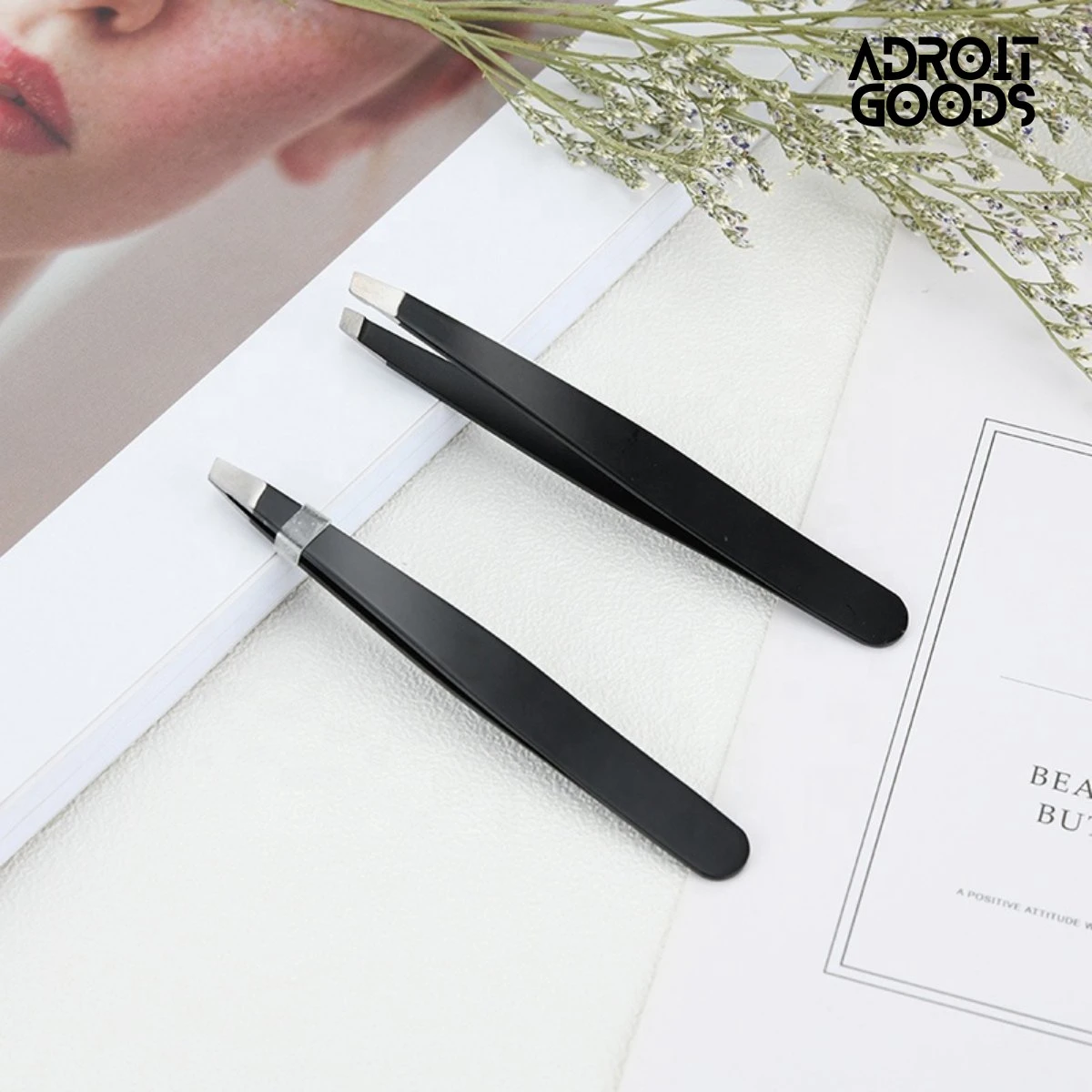 AdroitGoods Pincet Epileer - Slanted - RVS - Professioneel 3 AdroitGoods Pincet Epileer - Slanted - RVS - Professioneel - Afbeelding 3