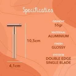 Bamboozy Safety Razor + 10 Scheermesjes Aluminium Rose Gold Goud Unisex Voor Vrouwen Scheermes 13 Bamboozy Safety Razor + 10 Scheermesjes Aluminium Rose Gold Goud Unisex Voor Vrouwen Scheermes -Verzorgingsproductenwinkel 1200x1200 356