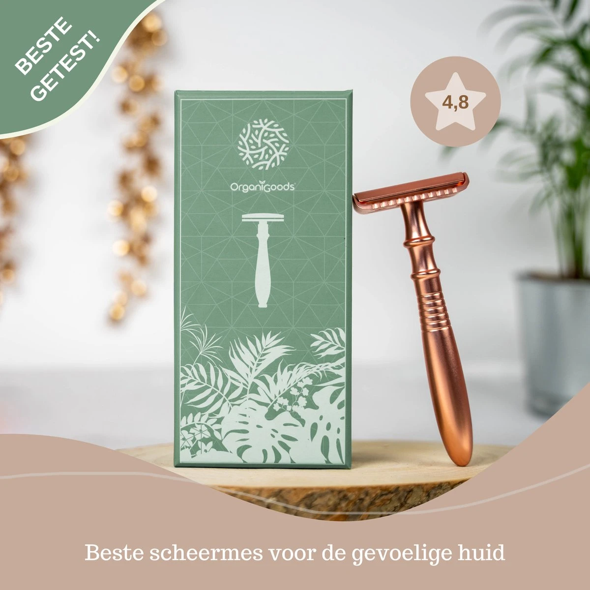 OrganiGoods Safety Razor + 20 Scheermesjes Blades - Safety Razor Voor Vrouwen - Rose Gold Goud Scheermes - Double Edge Single Blade - Veiligheidsscheermes - Duurzaam Scheermesje 2 OrganiGoods Safety Razor + 20 Scheermesjes Blades - Safety Razor Voor Vrouwen - Rose Gold Goud Scheermes - Double Edge Single Blade - Veiligheidsscheermes - Duurzaam Scheermesje - Afbeelding 2