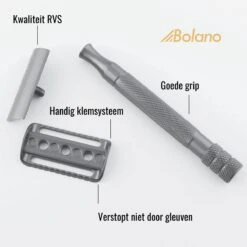 Bolano® Safety Razor Set Mat Zwart + 30 Double Edge Scheermesjes + Houder- Klassiek Scheermes Voor Mannen En Vrouwen - D663 -Verzorgingsproductenwinkel 1200x1200 449