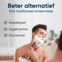 Mousche Barbiersmes Met 200 Scheermesjes - Klassiek Open Scheermes - Barber Mes - Shavette - Straight Razor - Klapmes - Nekmes - Kappersmes -Verzorgingsproductenwinkel 1200x1200 493