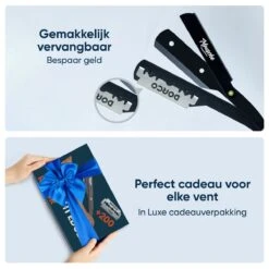 Mousche Barbiersmes Met 200 Scheermesjes - Klassiek Open Scheermes - Barber Mes - Shavette - Straight Razor - Klapmes - Nekmes - Kappersmes -Verzorgingsproductenwinkel 1200x1200 496