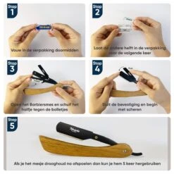 Mousche Barbiersmes Met 200 Scheermesjes - Klassiek Open Scheermes - Barber Mes - Shavette - Straight Razor - Klapmes - Nekmes - Kappersmes -Verzorgingsproductenwinkel 1200x1200 497