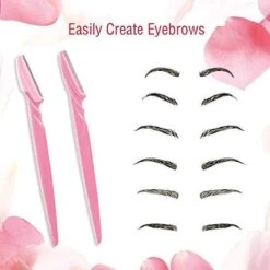 Tinkeke Premium Wenkbrauwen Scheermesjes - Haar Mesje - Set - 12 Stuks -14.5x3.8cm -Wenkbrauw Trimmer - Elektrische Scheerapparaat - Pijnloos Gezichtshaar Verwijderen - Haar Epilator - Wit Od Roze® -Verzorgingsproductenwinkel 1200x1200 571