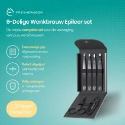 FreshDragon Pincet Epileer Set - Met Wenkbrauw Schaartje En Mesje - Tweezer -Verzorgingsproductenwinkel 1200x1200 647