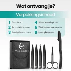 FreshDragon Pincet Epileer Set - Met Wenkbrauw Schaartje En Mesje - Tweezer -Verzorgingsproductenwinkel 1200x1200 652