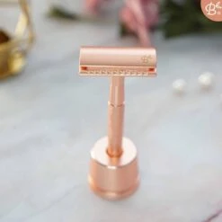 Bamboozy Safety Razor Met Houder RVS + 20 Scheermesjes Rose Gold Goud Voor Vrouwen Dames Mannen Double Edge Zero Waste Duurzaam Scheren -Verzorgingsproductenwinkel 1200x1200 76