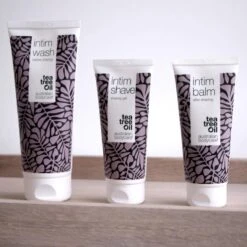 Serie Scheren Intieme Zone - 3 Producten Voor Het Verwijderen Van Rode Bultjes, Vlekjes En Ingegroeide Haren Na Het Scheren. De Serie Bevat: Intim Wash 200ml, Intim Shave 100ml, Intieme Aftershave Balsem 100ml | Australian Bodycare -Verzorgingsproductenwinkel 1200x1200 848