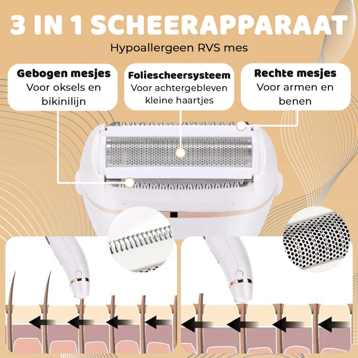 WVE Ladyshave Ontharingsapparaat - Ladyshaves Voor Vrouwen - Trimmer & Scheerapparaat Vrouw - Ontharen - Cadeau Voor Haar 2 WVE Ladyshave Ontharingsapparaat - Ladyshaves Voor Vrouwen - Trimmer & Scheerapparaat Vrouw - Ontharen - Cadeau Voor Haar - Afbeelding 2