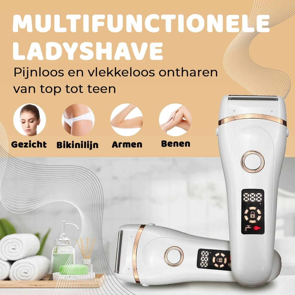 WVE Ladyshave Ontharingsapparaat - Ladyshaves Voor Vrouwen - Trimmer & Scheerapparaat Vrouw - Ontharen - Cadeau Voor Haar 3 WVE Ladyshave Ontharingsapparaat - Ladyshaves Voor Vrouwen - Trimmer & Scheerapparaat Vrouw - Ontharen - Cadeau Voor Haar - Afbeelding 3