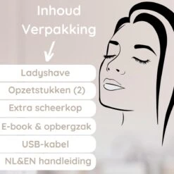 2-in-1 Ladyshave + Extra Scheerkop - Gezicht - Oksels - Benen - Bikinilijn - Scheerapparaat Vrouw - Haarverwijderaar Dames - Trimmer Vrouw - Intieme Zone Schaamhaar - Ladyshaves Bikini - Oplaadbaar -Verzorgingsproductenwinkel 1200x1200 937