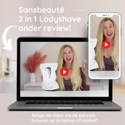 2-in-1 Ladyshave + Extra Scheerkop - Gezicht - Oksels - Benen - Bikinilijn - Scheerapparaat Vrouw - Haarverwijderaar Dames - Trimmer Vrouw - Intieme Zone Schaamhaar - Ladyshaves Bikini - Oplaadbaar -Verzorgingsproductenwinkel 1200x1200 939