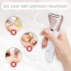 2-in-1 Ladyshave + Extra Scheerkop - Gezicht - Oksels - Benen - Bikinilijn - Scheerapparaat Vrouw - Haarverwijderaar Dames - Trimmer Vrouw - Intieme Zone Schaamhaar - Ladyshaves Bikini - Oplaadbaar -Verzorgingsproductenwinkel 1200x1200 942