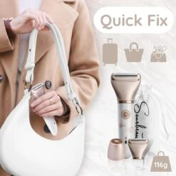 2-in-1 Ladyshave + Extra Scheerkop - Gezicht - Oksels - Benen - Bikinilijn - Scheerapparaat Vrouw - Haarverwijderaar Dames - Trimmer Vrouw - Intieme Zone Schaamhaar - Ladyshaves Bikini - Oplaadbaar -Verzorgingsproductenwinkel 1200x1200 947