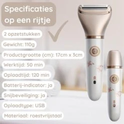 2-in-1 Ladyshave Gezicht - Oksels - Benen - Bikinilijn - Scheerapparaat Vrouw - Haarverwijderaar Dames - Trimmer Vrouw - Intieme Zone Schaamhaar - Ladyshaves Bikini - Oplaadbaar -Verzorgingsproductenwinkel 1200x1200 969