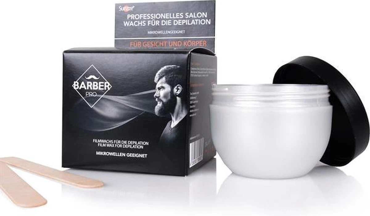 Sunzze Barber Pro - Hars Waxing - Baard Contour, Neus En Oren Ontharing Voor De Man. Ook Voor Intiem Depilatie Wax 250ml 5 Sunzze Barber Pro - Hars Waxing - Baard Contour, Neus En Oren Ontharing Voor De Man. Ook Voor Intiem Depilatie Wax 250ml - Afbeelding 5