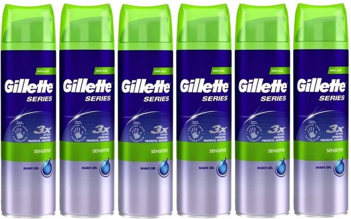 Gillette® Gillette Series Gevoelige Huid Scheergel Mannen - 6x200ml Voordeelverpakking 1 Gillette® Gillette Series Gevoelige Huid Scheergel Mannen - 6x200ml Voordeelverpakking