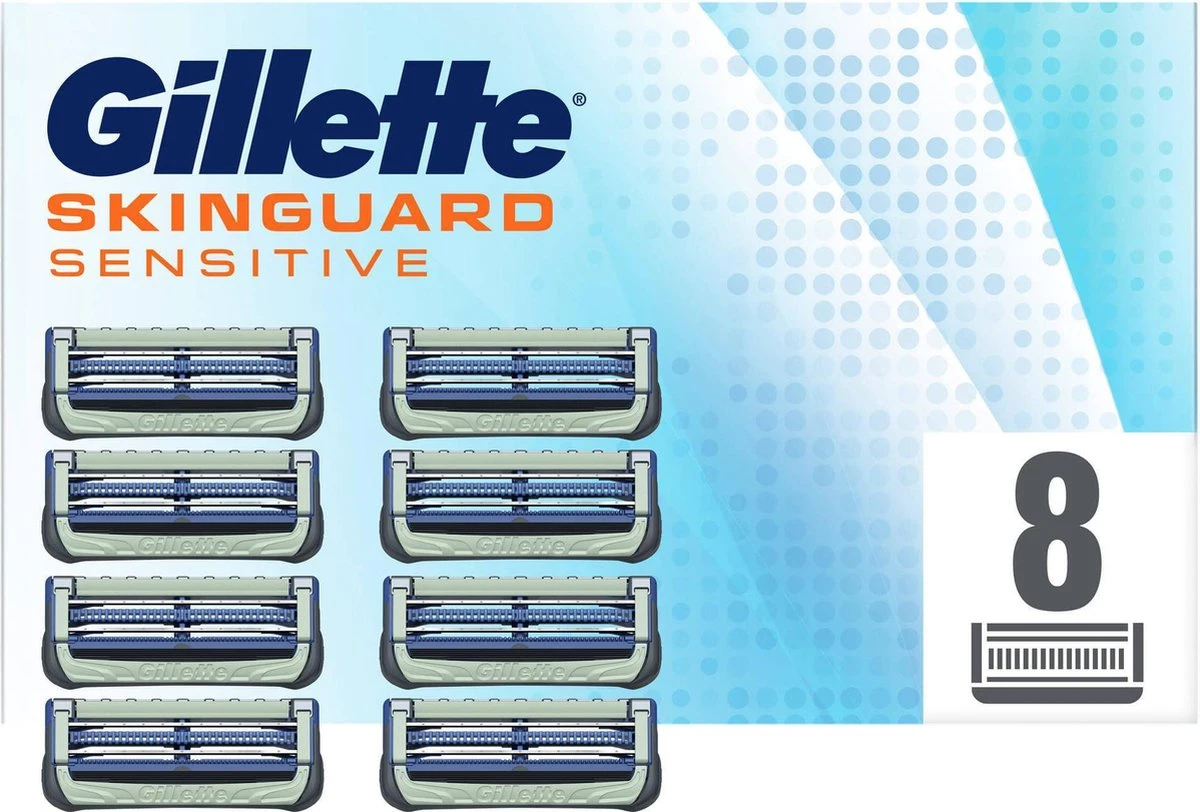 Gillette® Gillette Skinguard Sensitive Scheermesjes Aloë Vera Voor Mannen - 8 Navulmesjes - XL Verpakking 4 Gillette® Gillette Skinguard Sensitive Scheermesjes Aloë Vera Voor Mannen - 8 Navulmesjes - XL Verpakking - Afbeelding 4