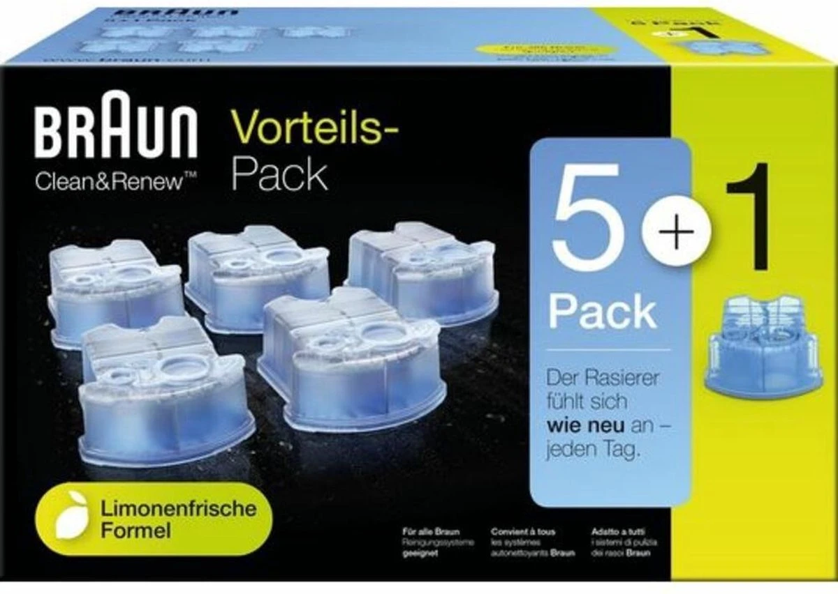 Braun Clean & Renew - 5+1 Stuks - Reinigingsvloeistof Scheerapparaat 6 Braun Clean & Renew - 5+1 Stuks - Reinigingsvloeistof Scheerapparaat - Afbeelding 6