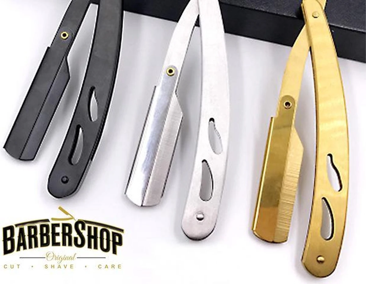 Merkloos Barberboy Shavette Razor Zilver - Klassiek Open Barbiersmes - Sheren Als Bij De Kapper! Open Straight Edge Klapmes – Scheermes – Razor – Cutthroat Van RVS Roestvrij Staal. Inclusief 10 Vervangbare Double Edge Scheermesjes! - Klapmes - Barbiersmes 2 Merkloos Barberboy Shavette Razor Zilver - Klassiek Open Barbiersmes - Sheren Als Bij De Kapper! Open Straight Edge Klapmes – Scheermes – Razor – Cutthroat Van RVS Roestvrij Staal. Inclusief 10 Vervangbare Double Edge Scheermesjes! - Klapmes - Barbiersmes - Afbeelding 2